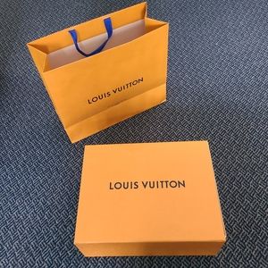 Authentic Louis Vuitton box (Large: 14x11x5.5 inches) and paper bag.